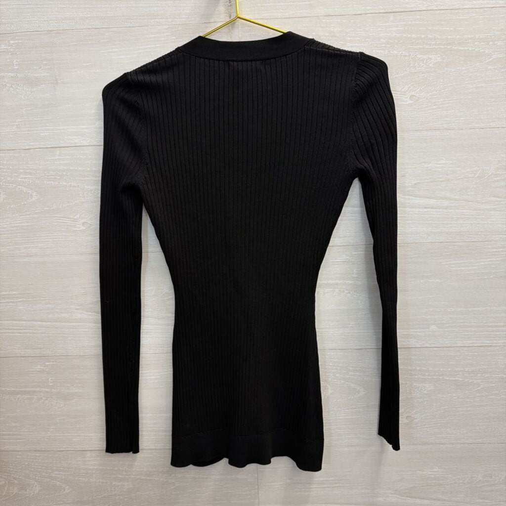 Good American Black/ Gold Two Button Cardigan 00/0