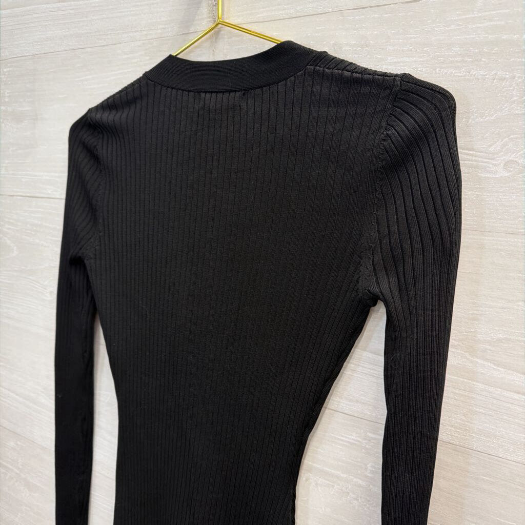 Good American Black/ Gold Two Button Cardigan 00/0