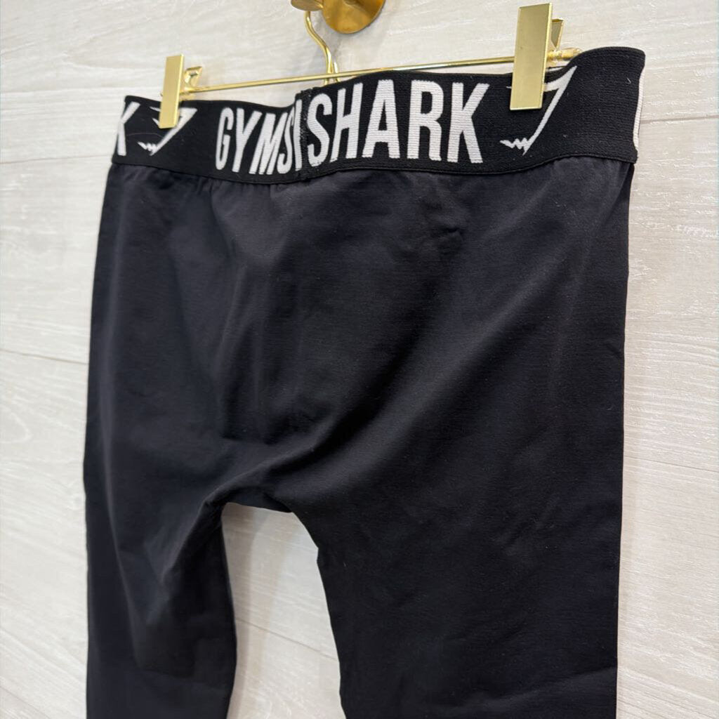 Gym Shark Black/ White Athletic Leggings Large