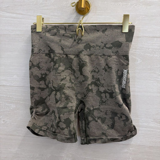Gym Shark Green Print Athletic Shorts Small
