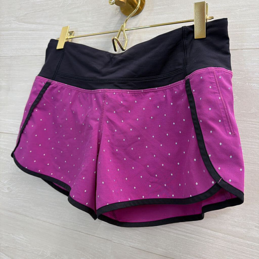 Lululemon Purple/ Grey Print Navy Detail Shorts 4