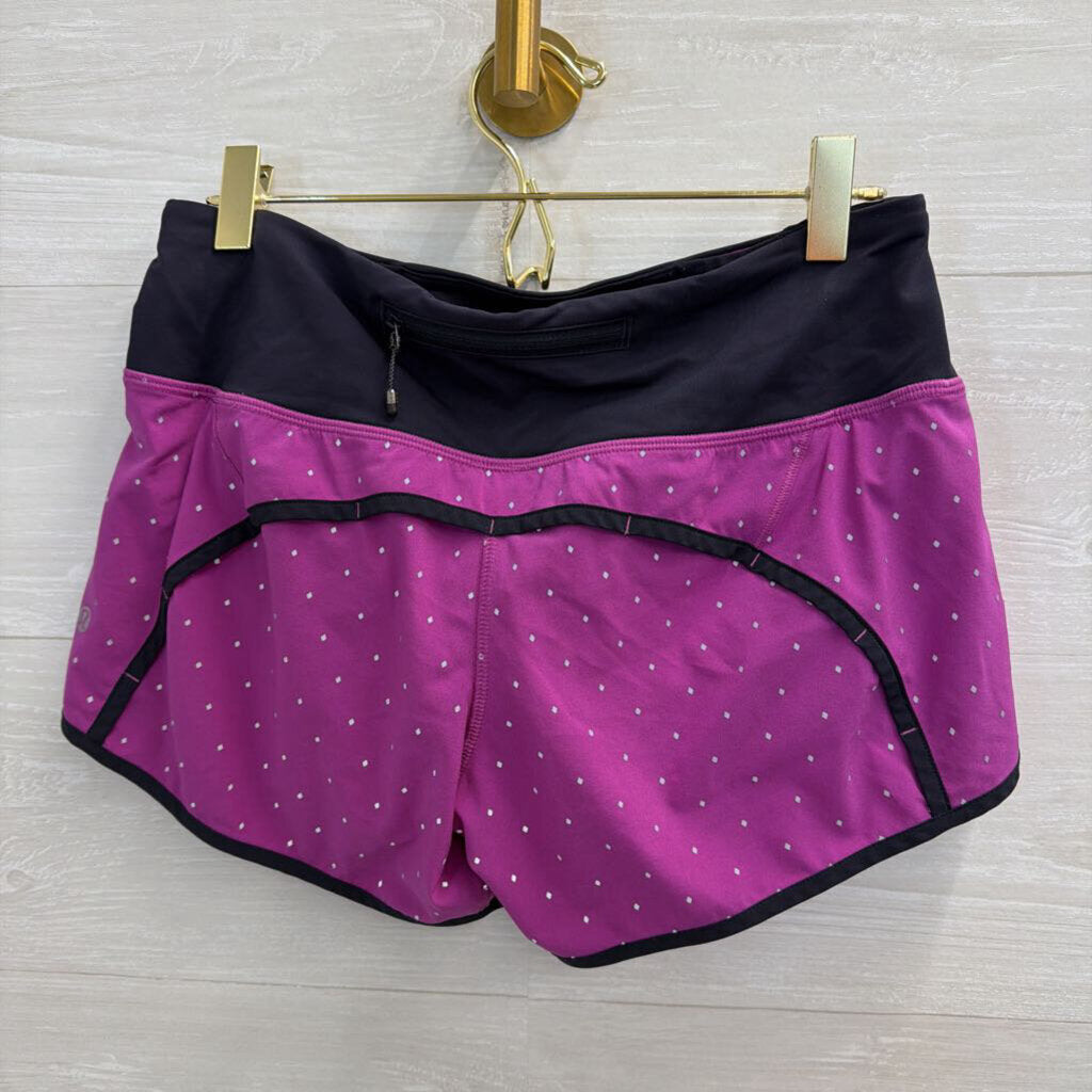 Lululemon Purple/ Grey Print Navy Detail Shorts 4