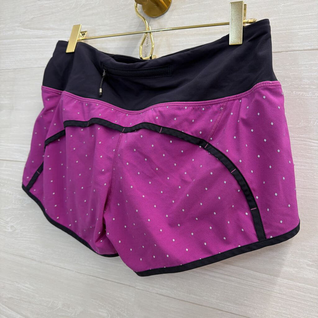 Lululemon Purple/ Grey Print Navy Detail Shorts 4