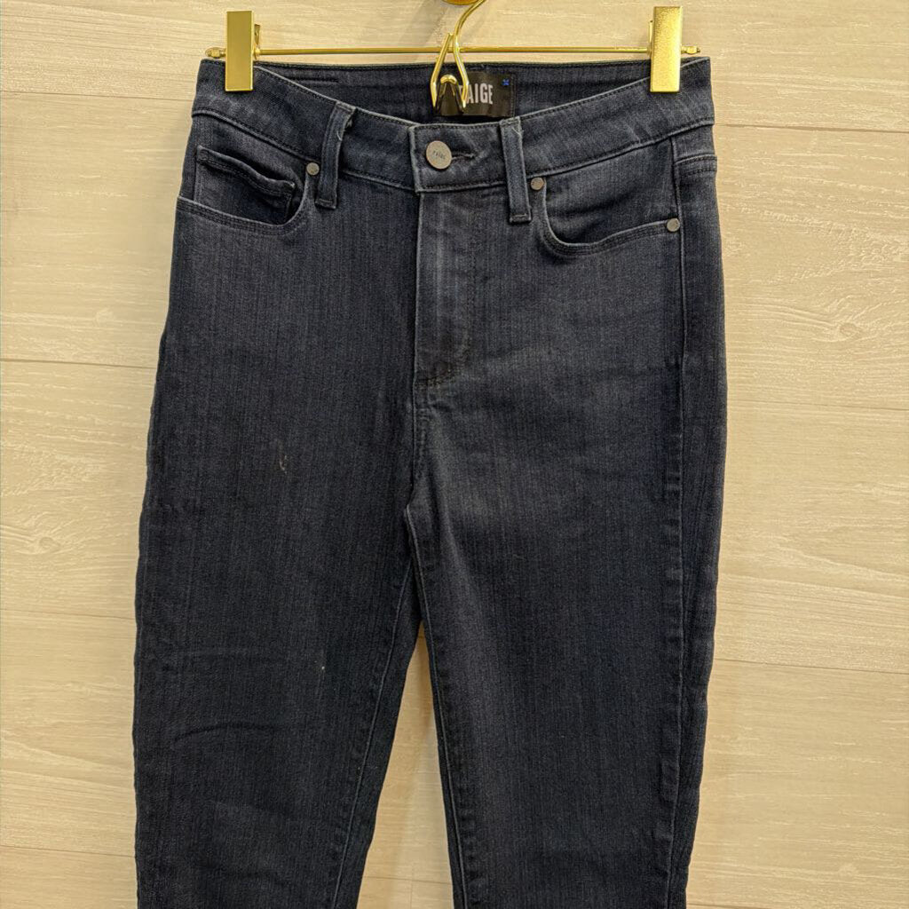 Paige Dark Wash High Rise Leggy Ultra Skinny Jeans 24