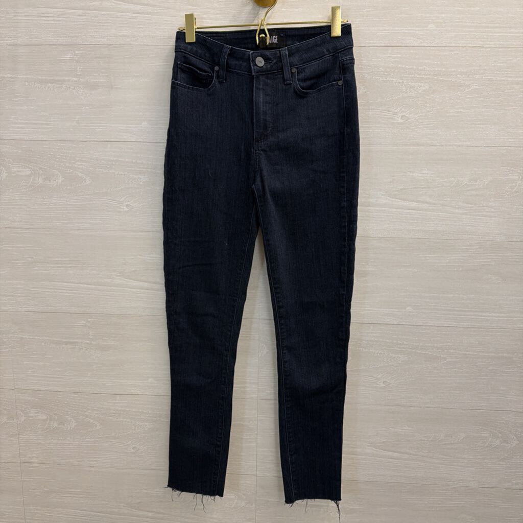 Paige Dark Wash High Rise Leggy Ultra Skinny Jeans 24