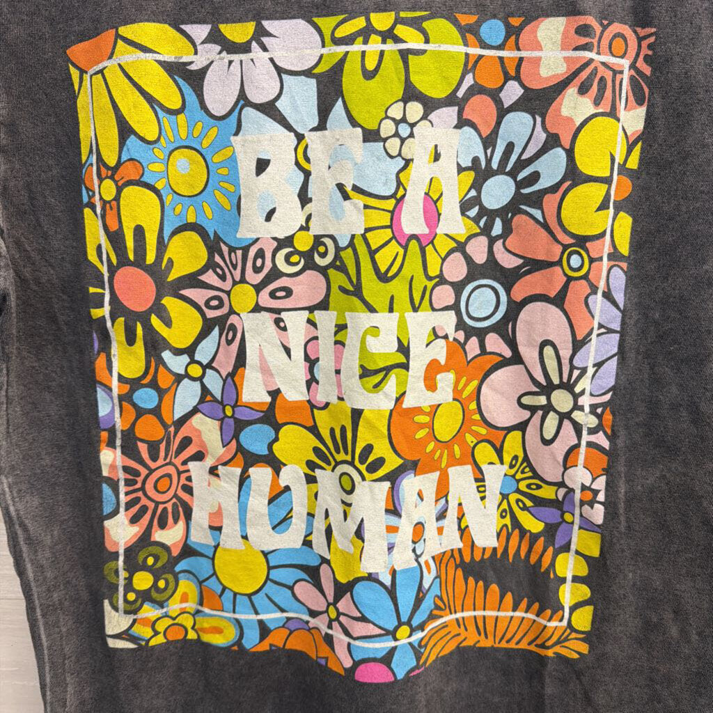 Life Clothing Co Grey/ Multi Be A Nice Human Short Sleeve Graphic Tee Medium
