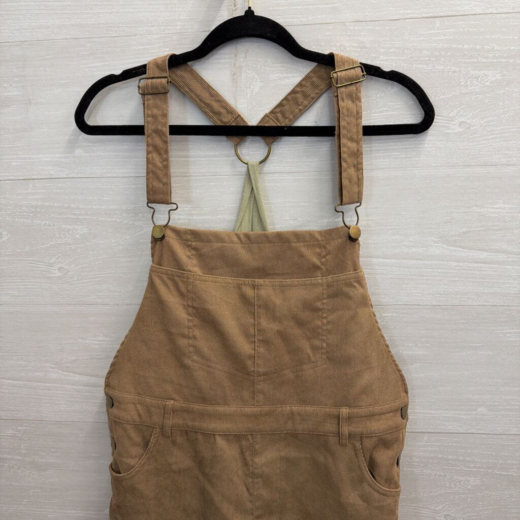 Entro Brown Corduroy Overall Dress Large
