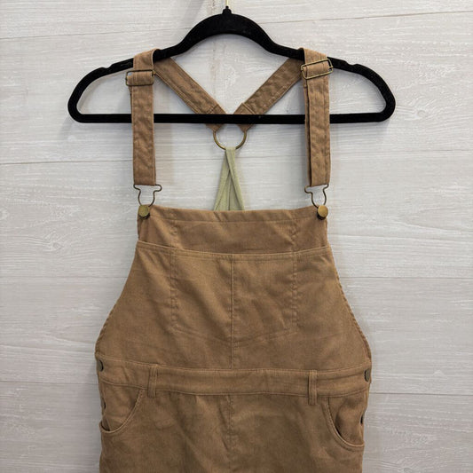 Entro Brown Corduroy Overall Dress Large