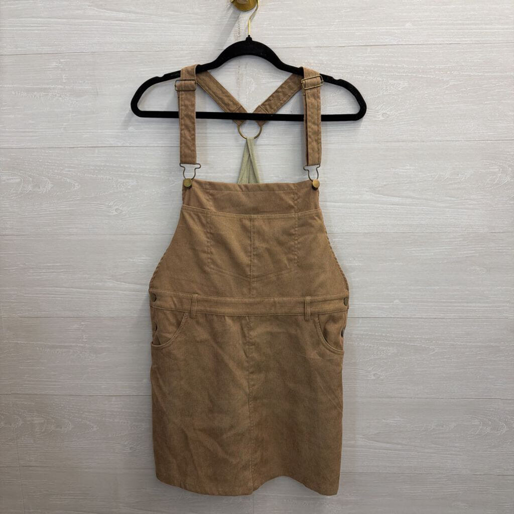 Entro Brown Corduroy Overall Dress Large