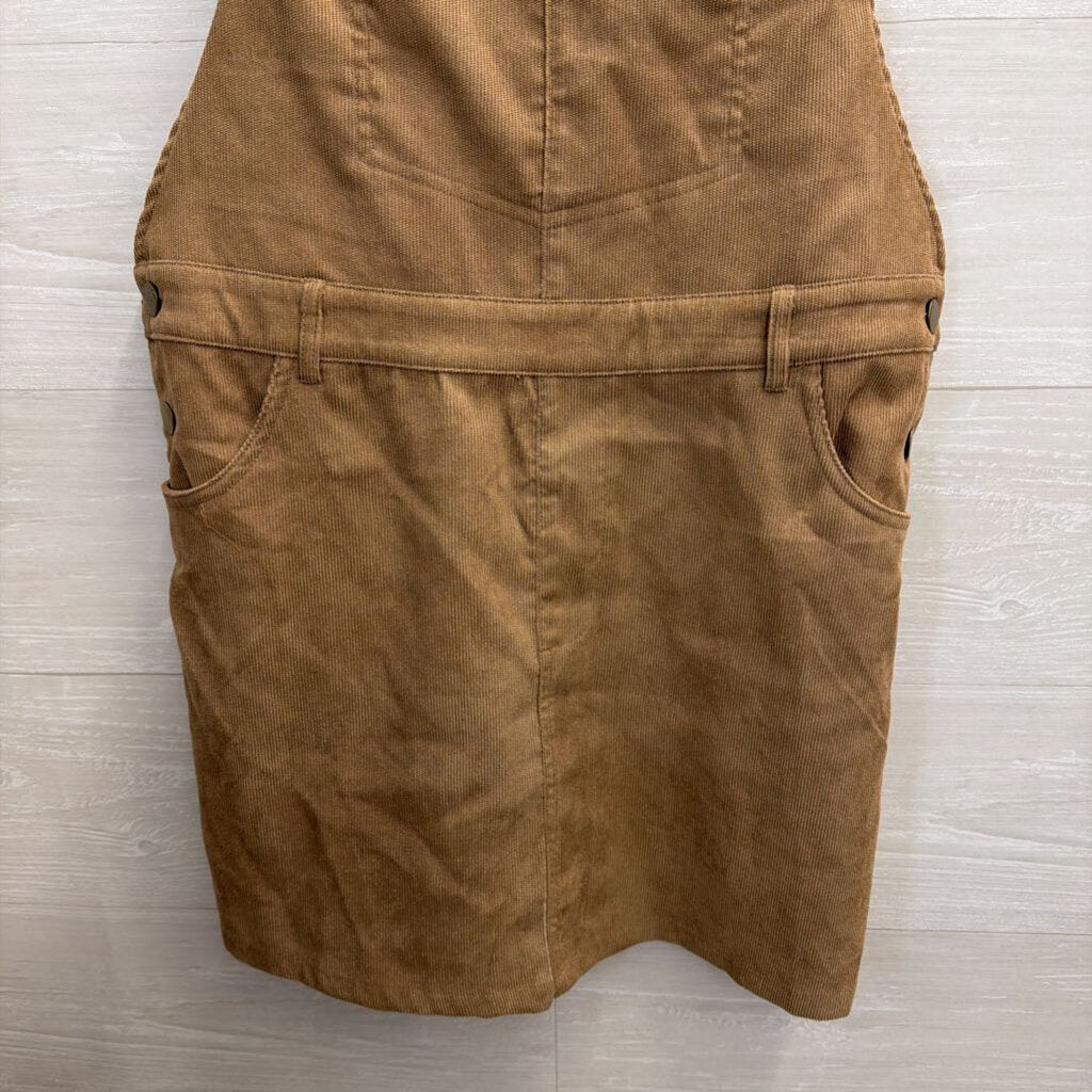 Entro Brown Corduroy Overall Dress Large