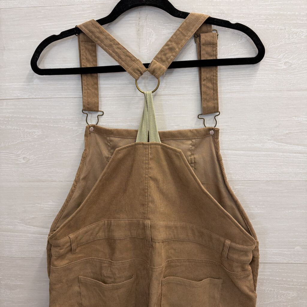 Entro Brown Corduroy Overall Dress Large