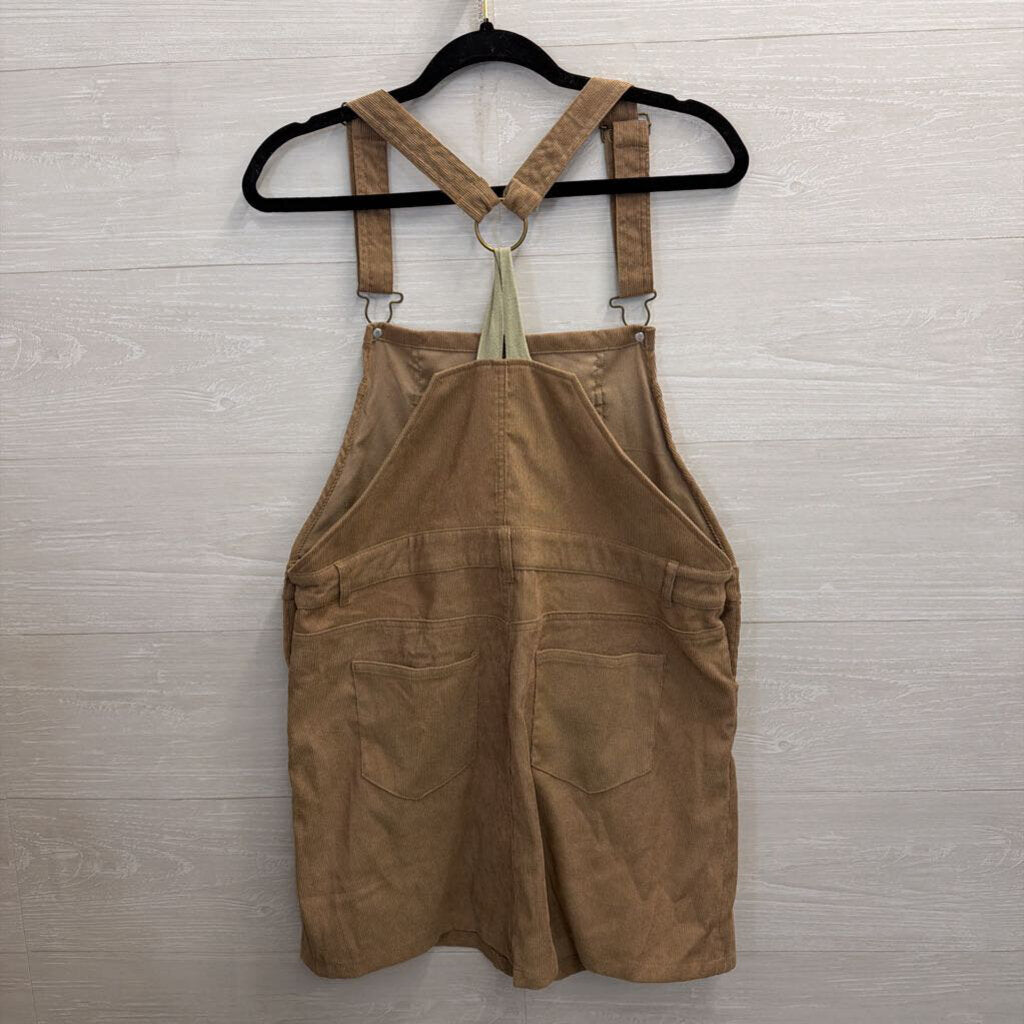 Entro Brown Corduroy Overall Dress Large