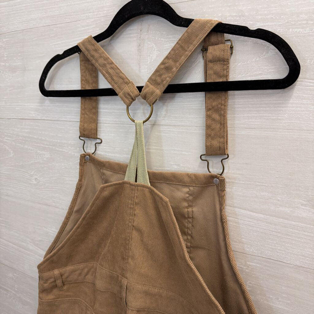 Entro Brown Corduroy Overall Dress Large