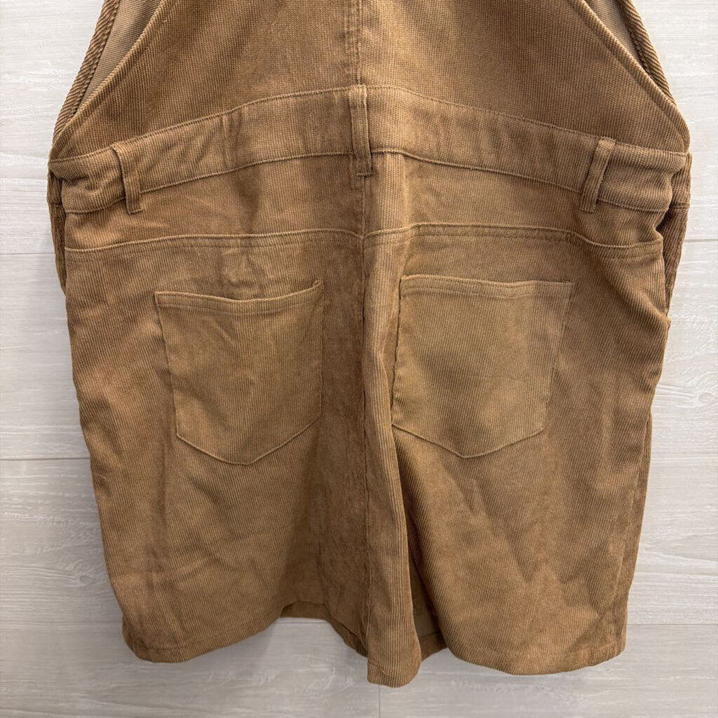 Entro Brown Corduroy Overall Dress Large