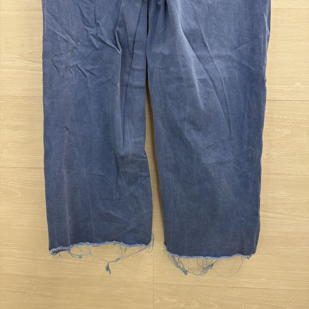 Easel Blue Denim Wide Leg Pants Medium
