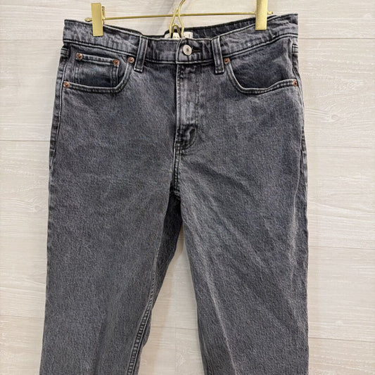 Abercrombie and Fitch Grey Denim The 90s Straight Mid Rise Jeans 6 Short