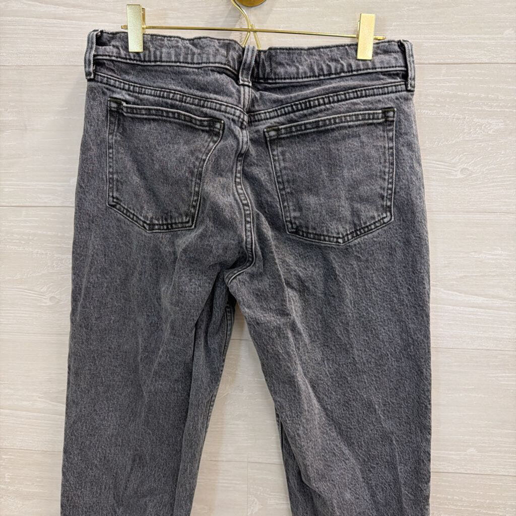 Abercrombie and Fitch Grey Denim The 90s Straight Mid Rise Jeans 6 Short