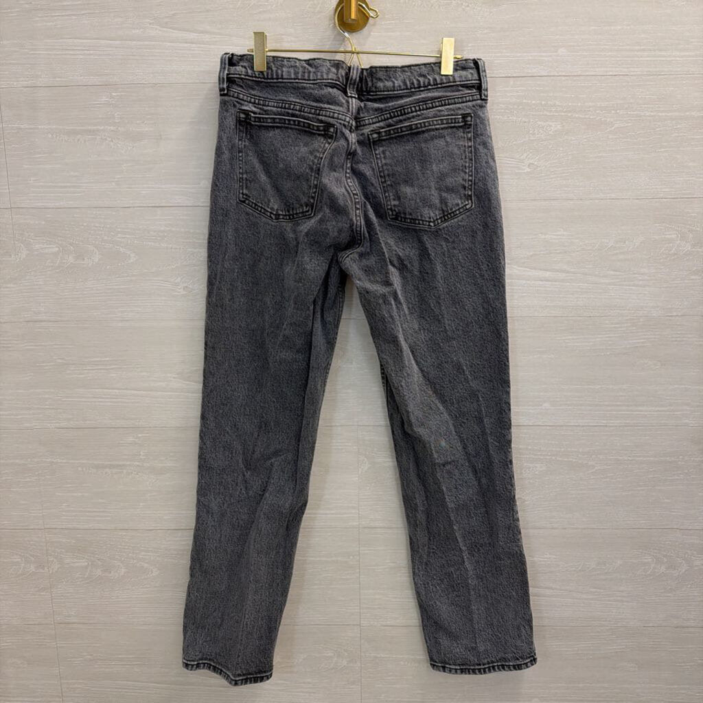Abercrombie and Fitch Grey Denim The 90s Straight Mid Rise Jeans 6 Short