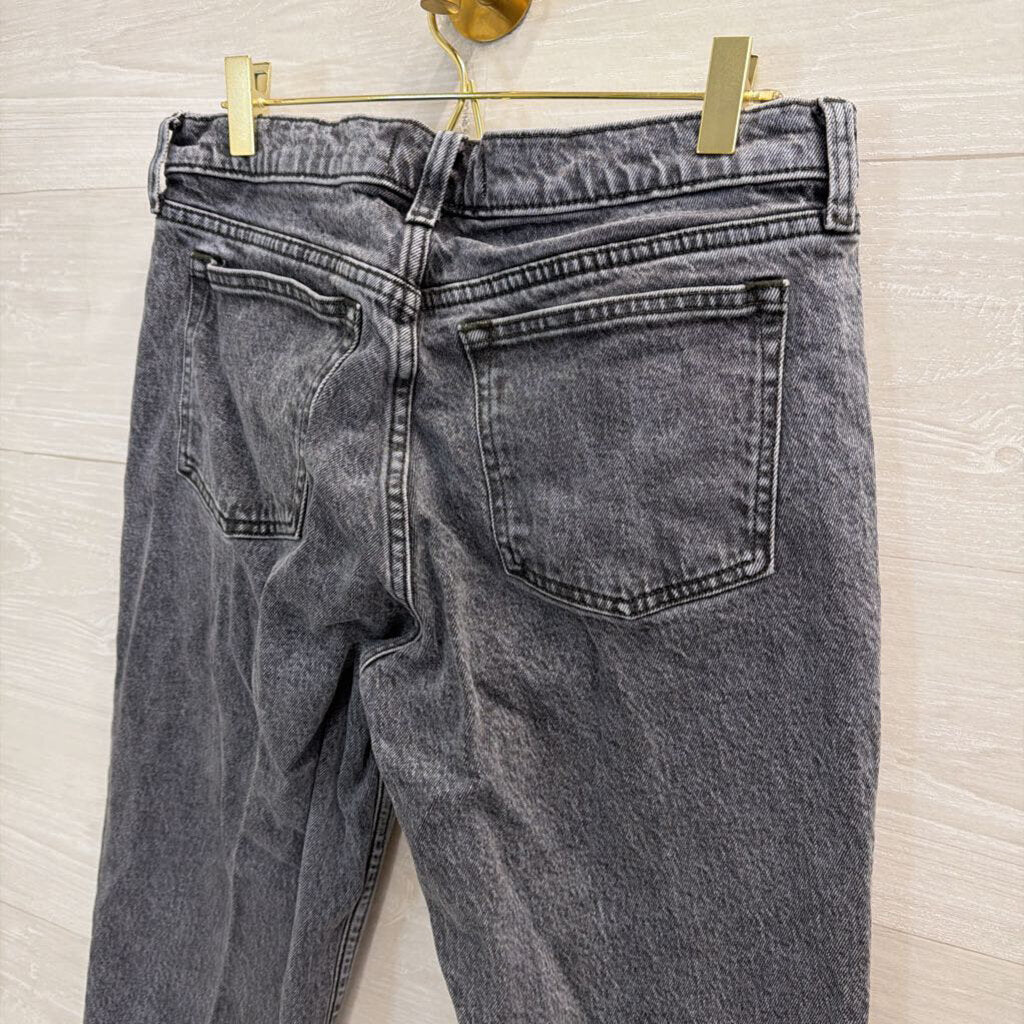 Abercrombie and Fitch Grey Denim The 90s Straight Mid Rise Jeans 6 Short