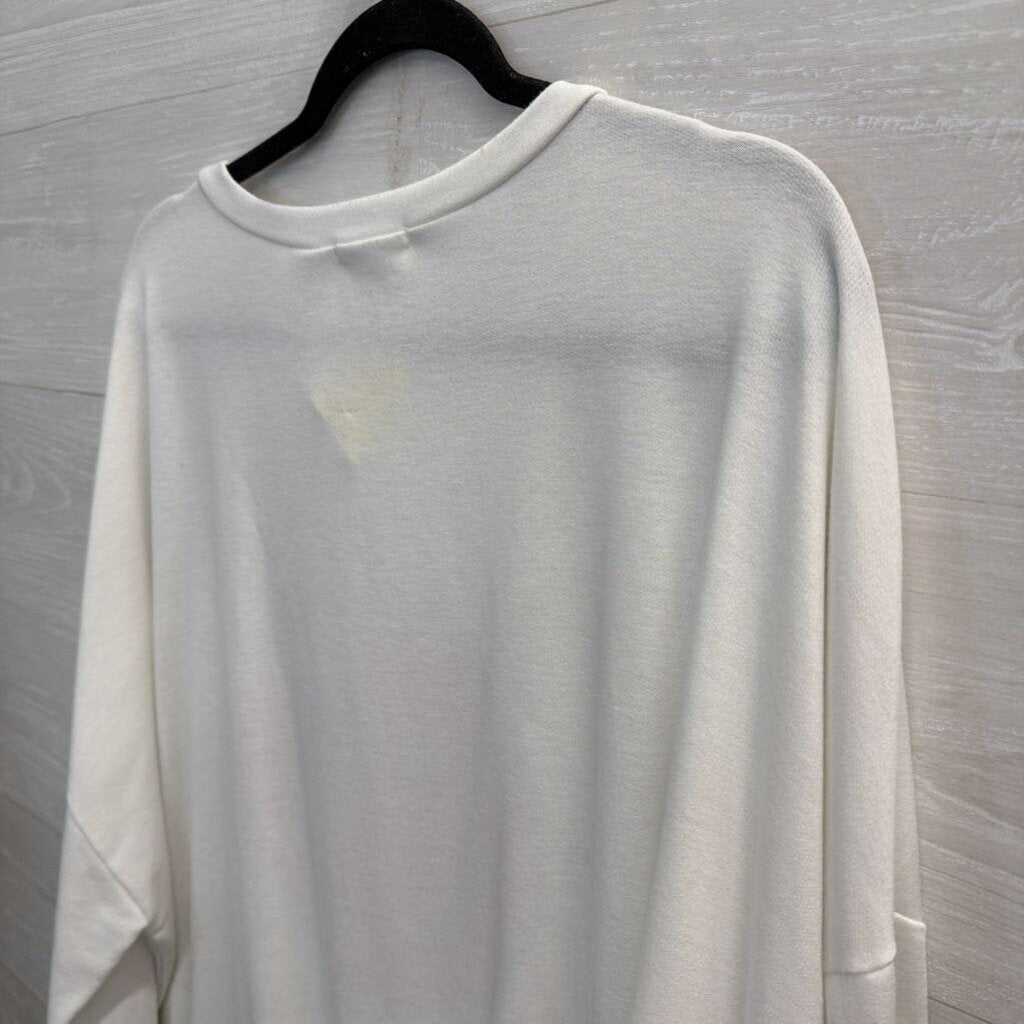 Fantastic Fawn White/ Hot Pink Smiley Face Print Long Sleeve Top Large