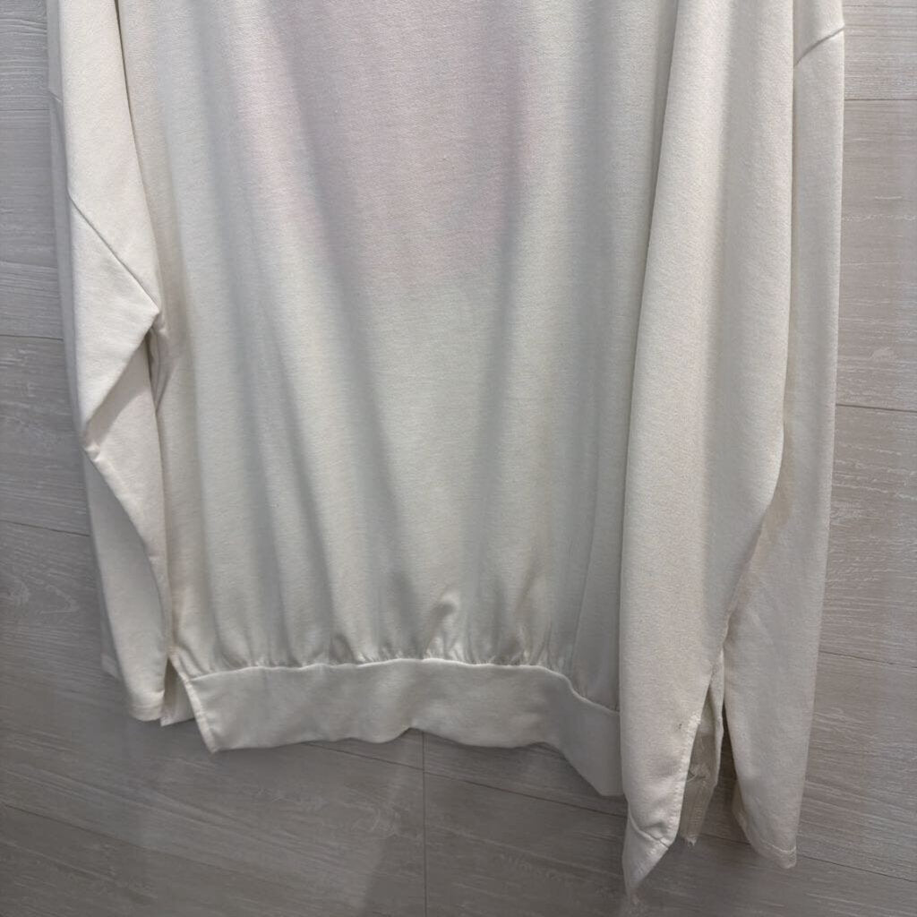 Fantastic Fawn White/ Hot Pink Smiley Face Print Long Sleeve Top Large
