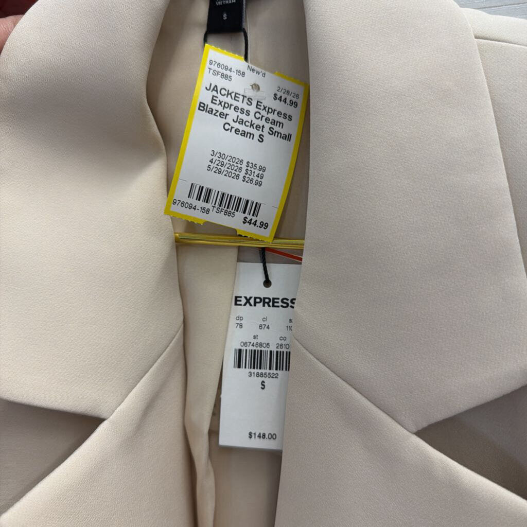 Express Cream Blazer Jacket Small