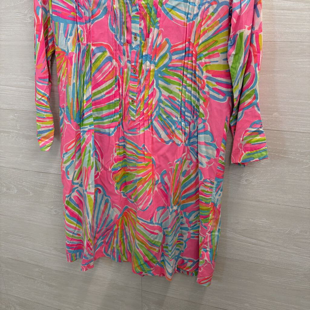 Lilly Pulitzer Pink/ Multi Print Long Sleeve Dress Small