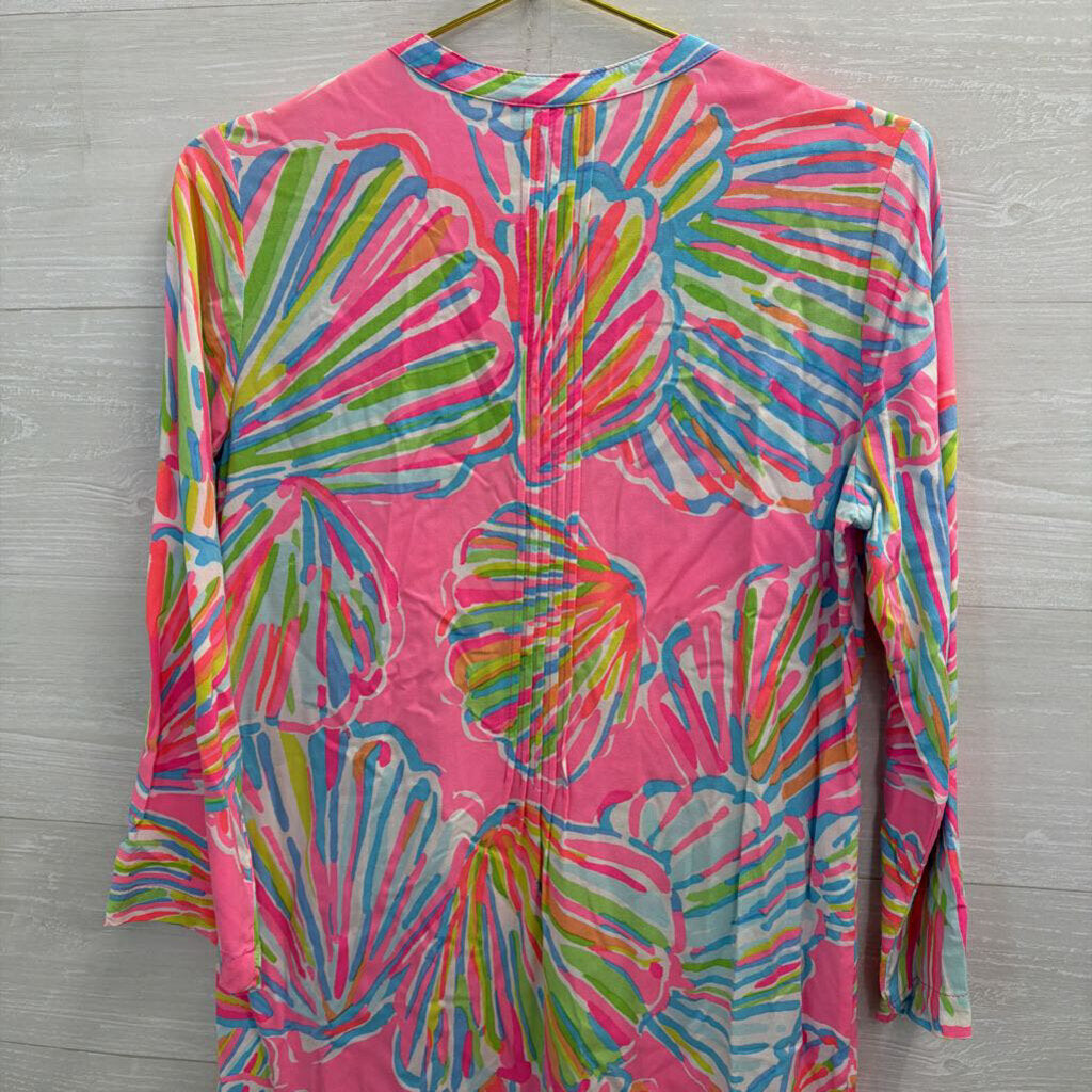 Lilly Pulitzer Pink/ Multi Print Long Sleeve Dress Small