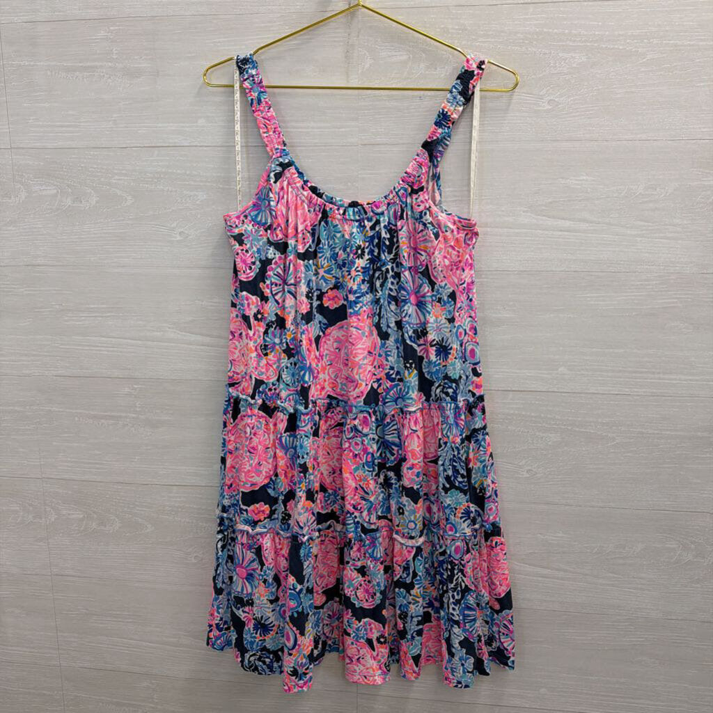 Lilly Pulitzer Blue/ Multi Print Sleeveless Dress Small