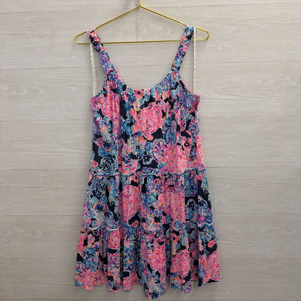 Lilly Pulitzer Blue/ Multi Print Sleeveless Dress Small