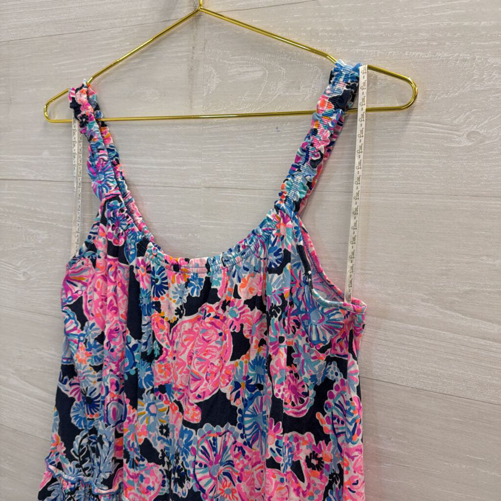 Lilly Pulitzer Blue/ Multi Print Sleeveless Dress Small
