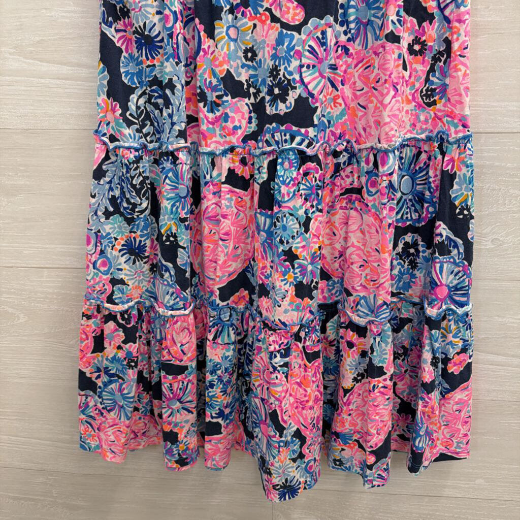 Lilly Pulitzer Blue/ Multi Print Sleeveless Dress Small
