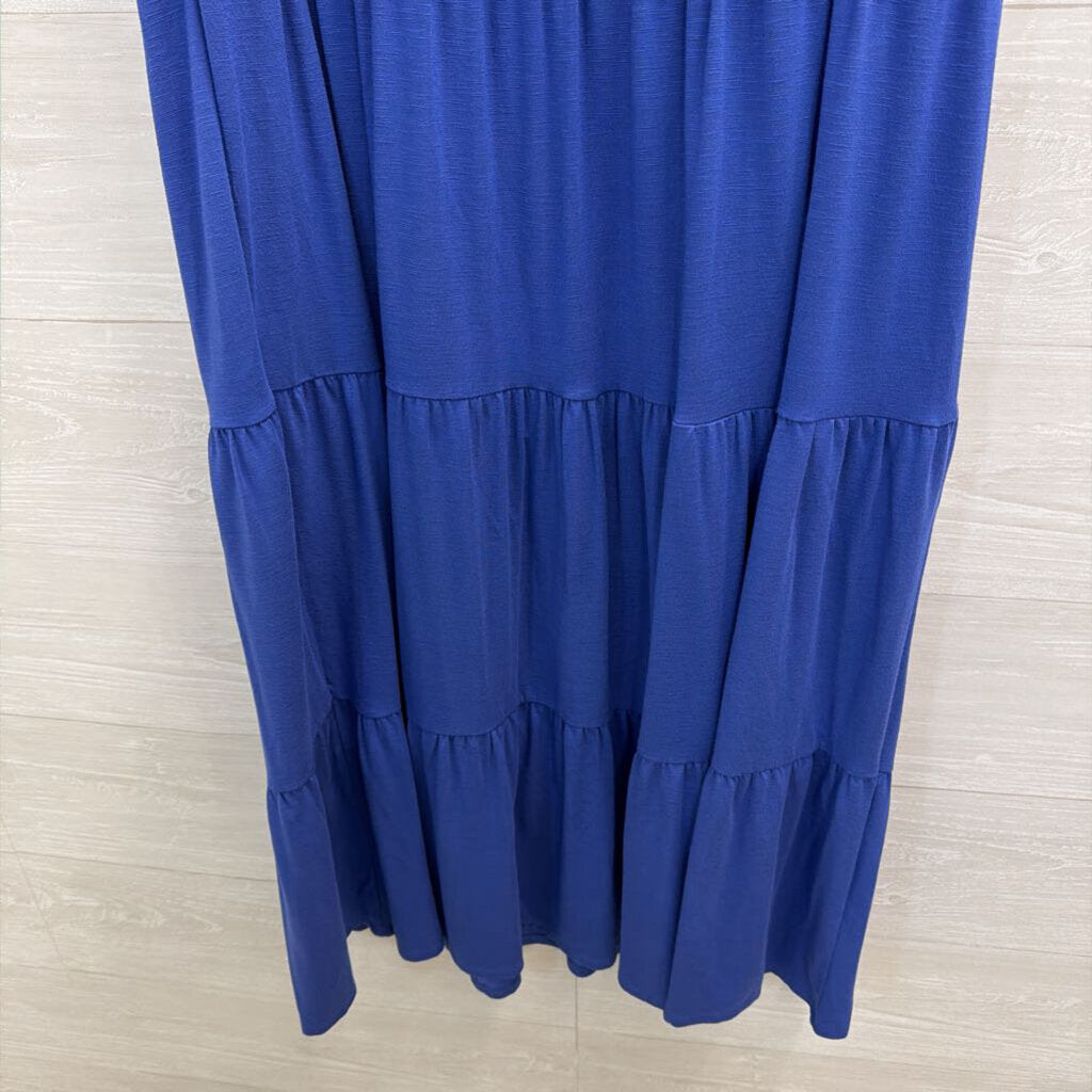 J Jill Blue Smocked Top Sleeveless Maxi Dress Large