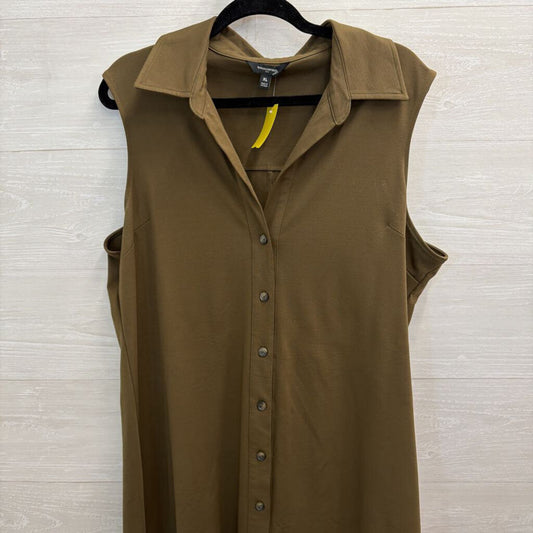 Banana Republic Green Sleeveless Button Down Midi Dress Extra Large