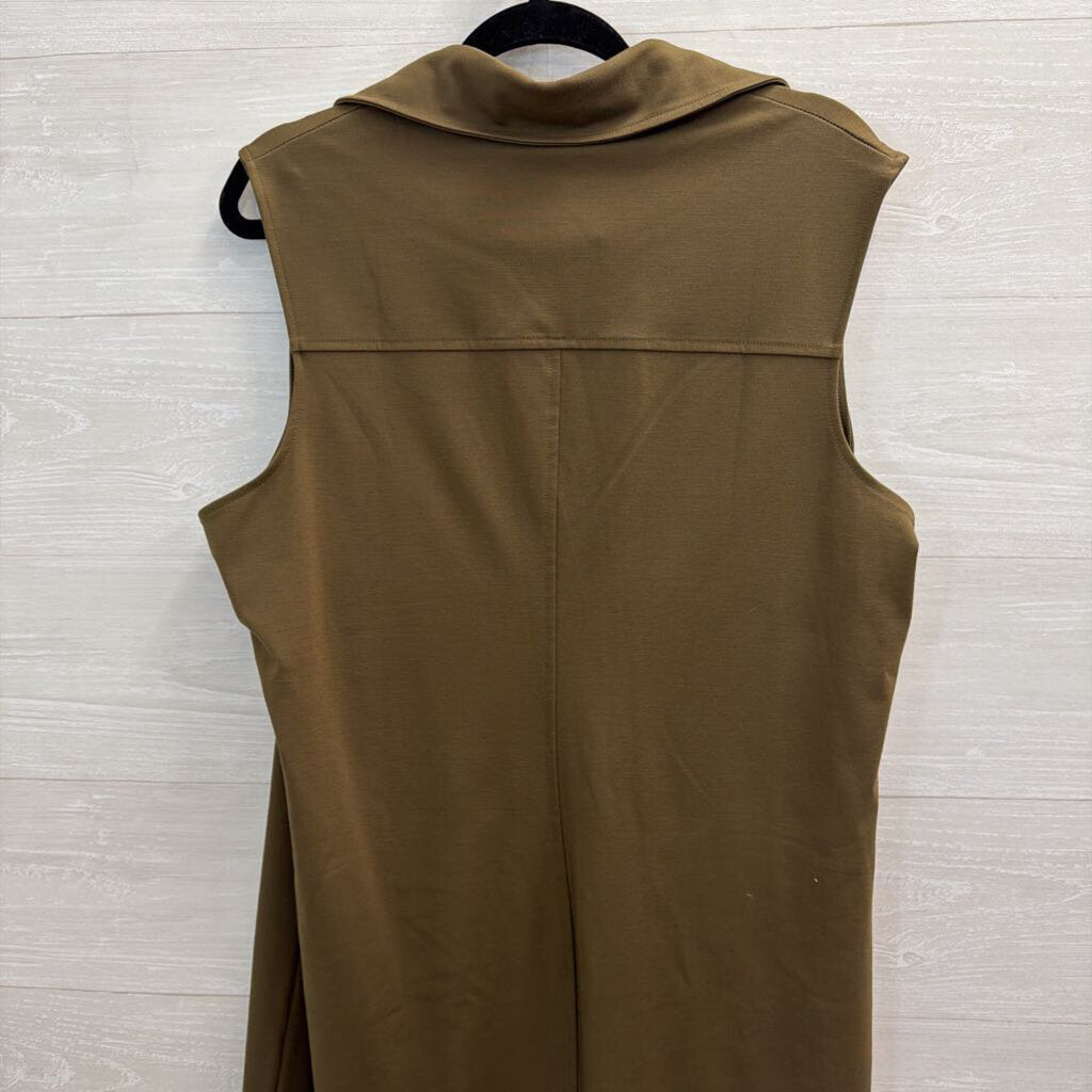 Banana Republic Green Sleeveless Button Down Midi Dress Extra Large
