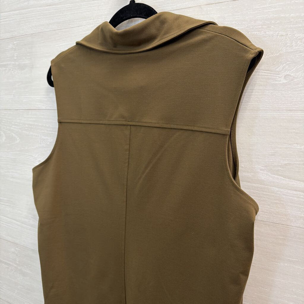Banana Republic Green Sleeveless Button Down Midi Dress Extra Large