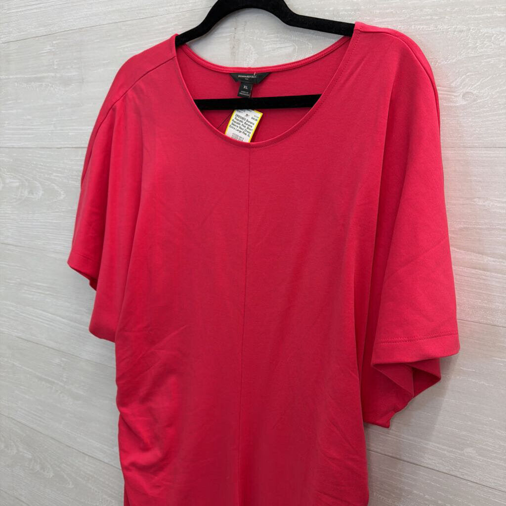Banana Republic Pink Short Sleeve Maxi Dress Extra Large