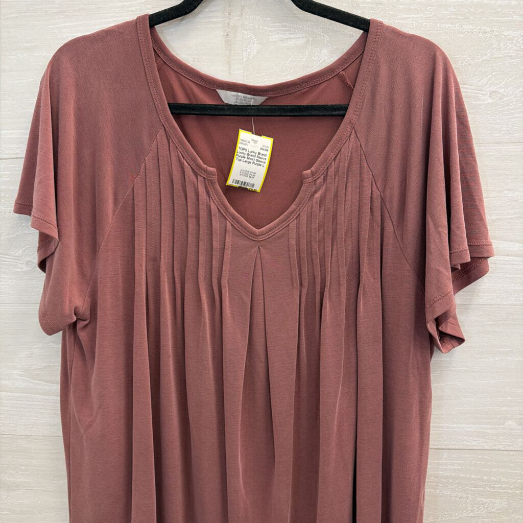 Lucky Brand Mauve Purple Short Sleeve Top Large
