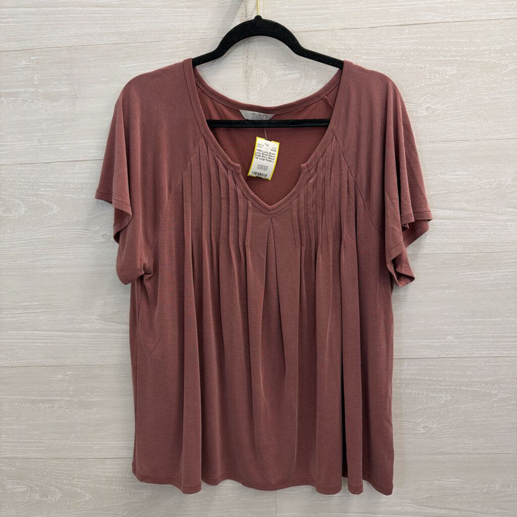 Lucky Brand Mauve Purple Short Sleeve Top Large