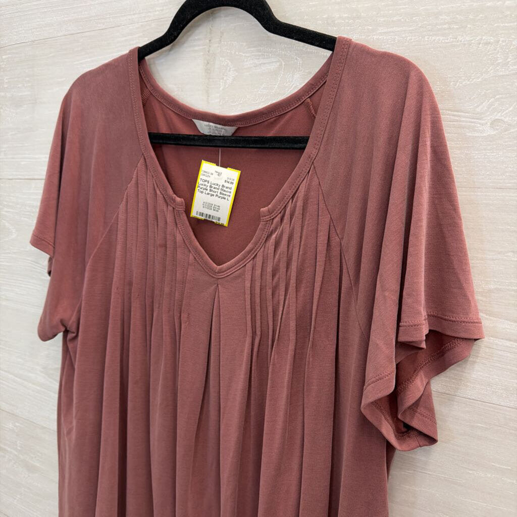 Lucky Brand Mauve Purple Short Sleeve Top Large