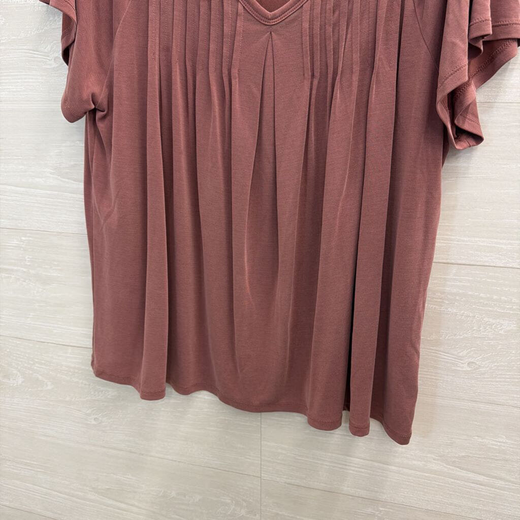Lucky Brand Mauve Purple Short Sleeve Top Large