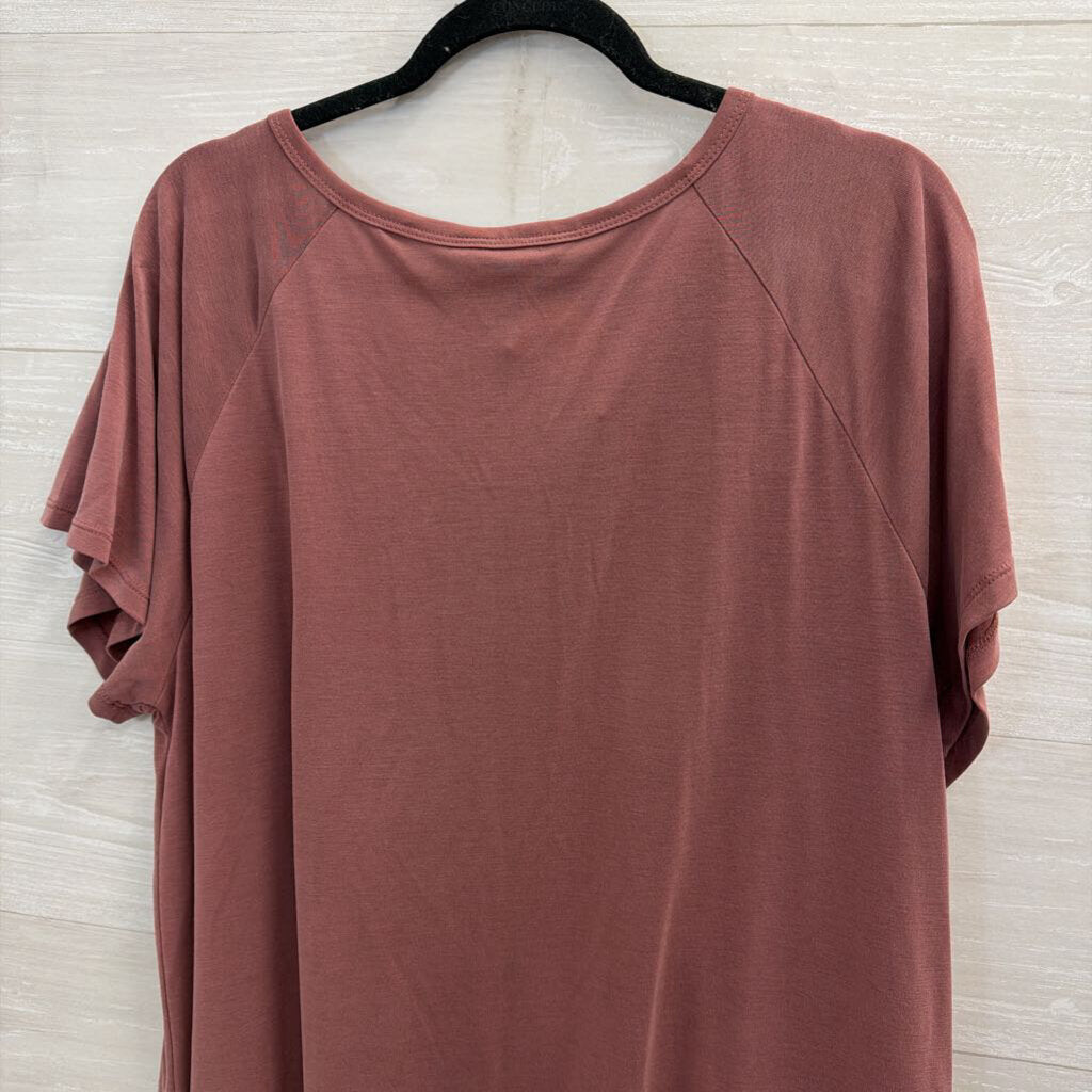 Lucky Brand Mauve Purple Short Sleeve Top Large