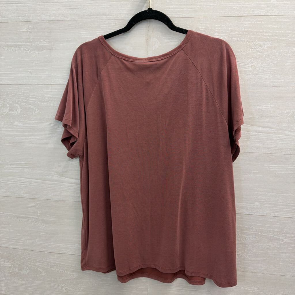 Lucky Brand Mauve Purple Short Sleeve Top Large