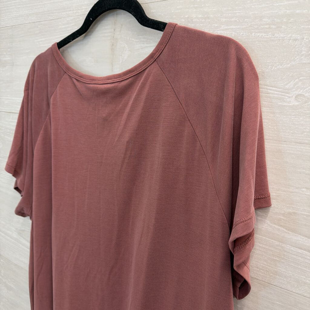 Lucky Brand Mauve Purple Short Sleeve Top Large