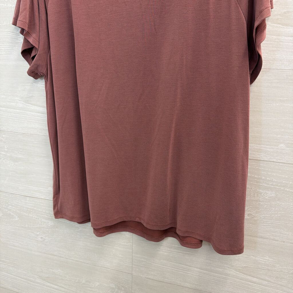 Lucky Brand Mauve Purple Short Sleeve Top Large