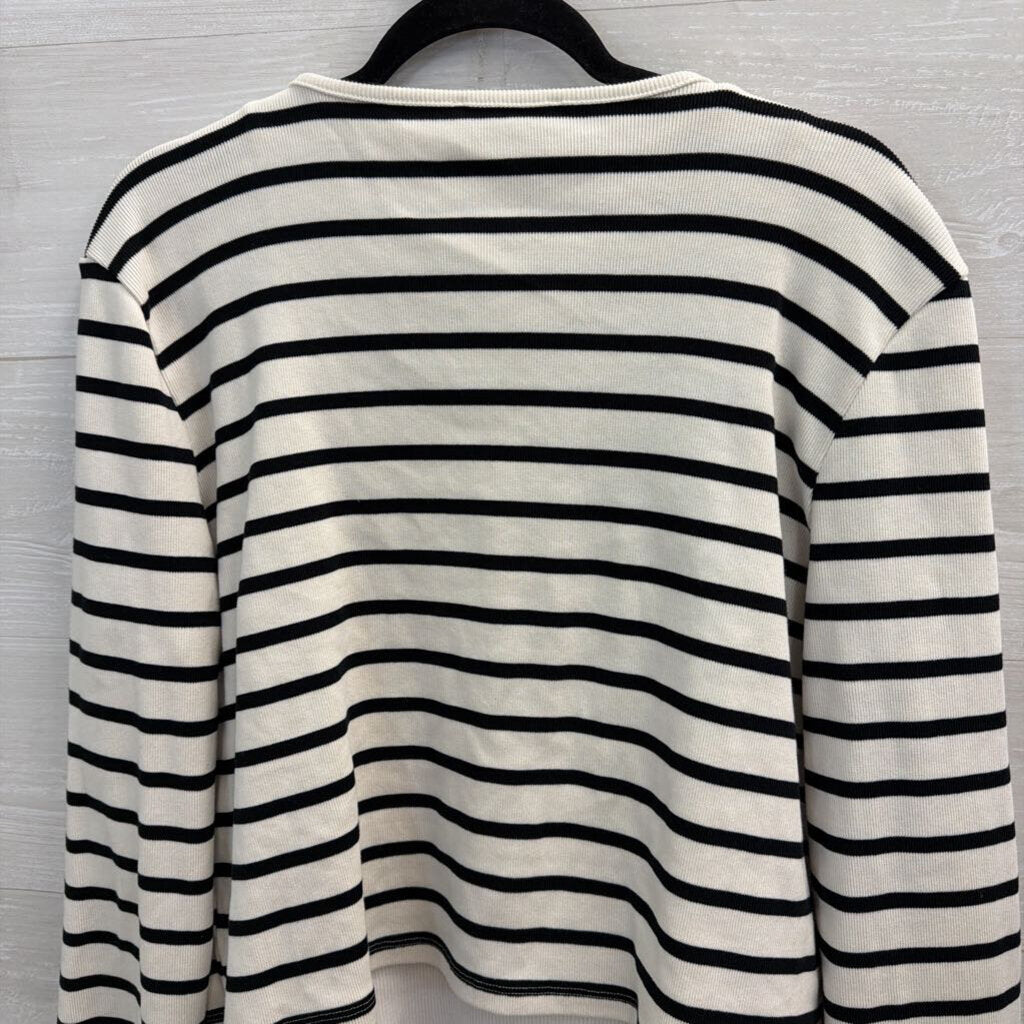 Ann Taylor Weekend Black/ White Striped Tank/ Cardigan Set XXL