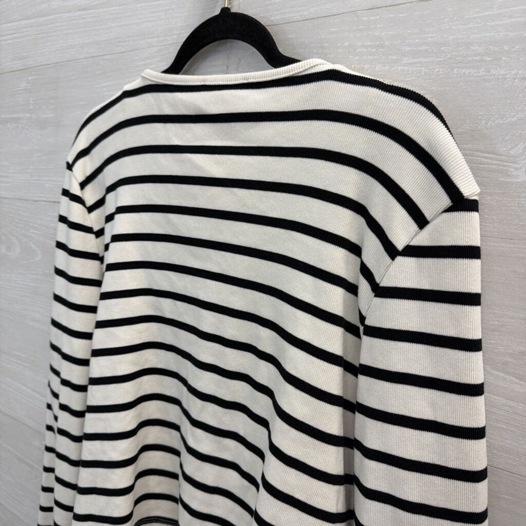 Ann Taylor Weekend Black/ White Striped Tank/ Cardigan Set XXL