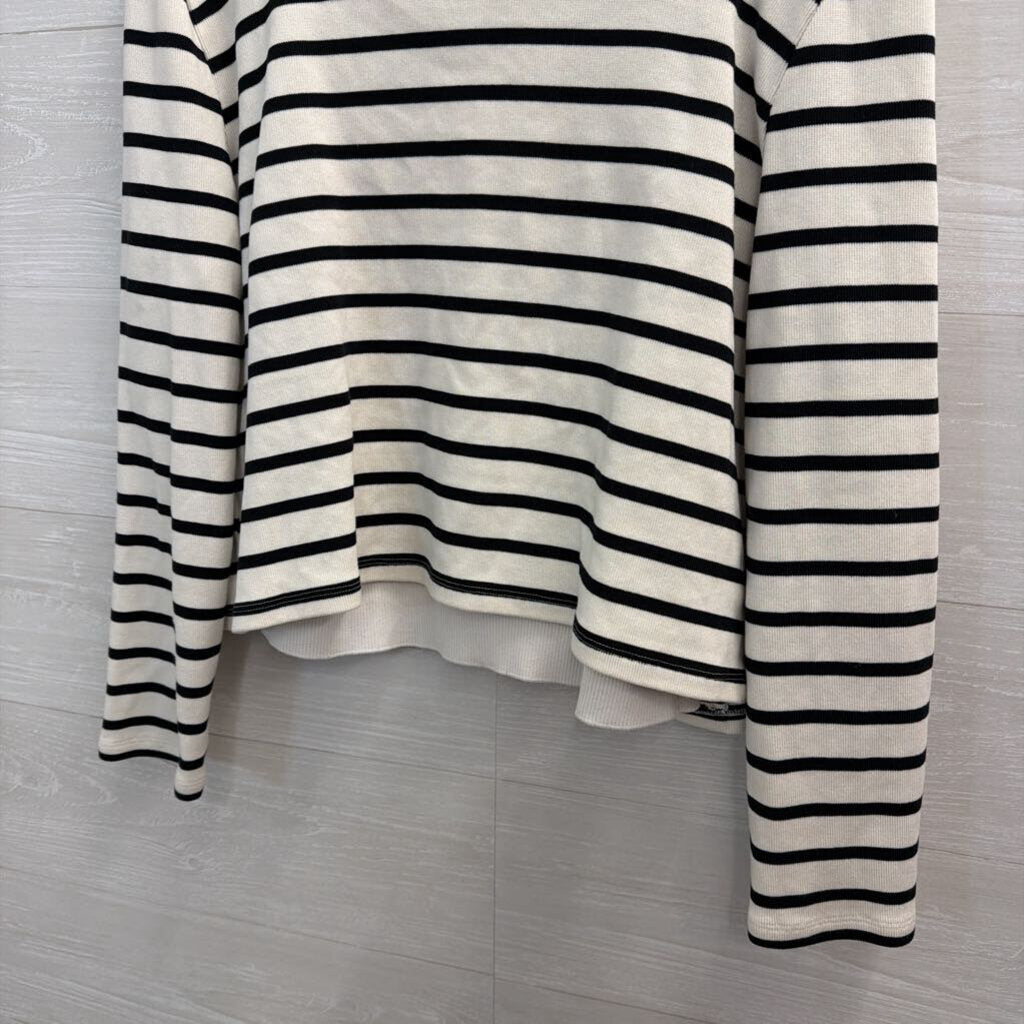 Ann Taylor Weekend Black/ White Striped Tank/ Cardigan Set XXL