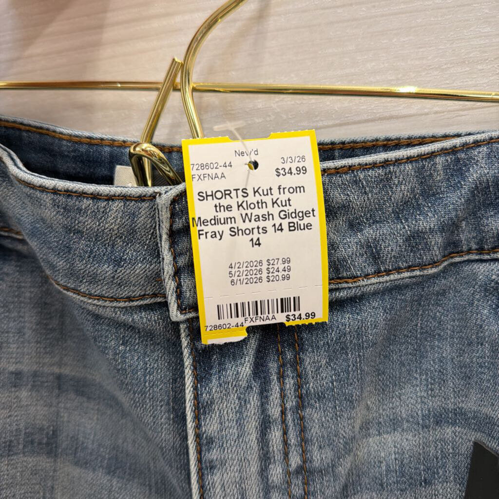 Kut Medium Wash Gidget Fray Shorts 14