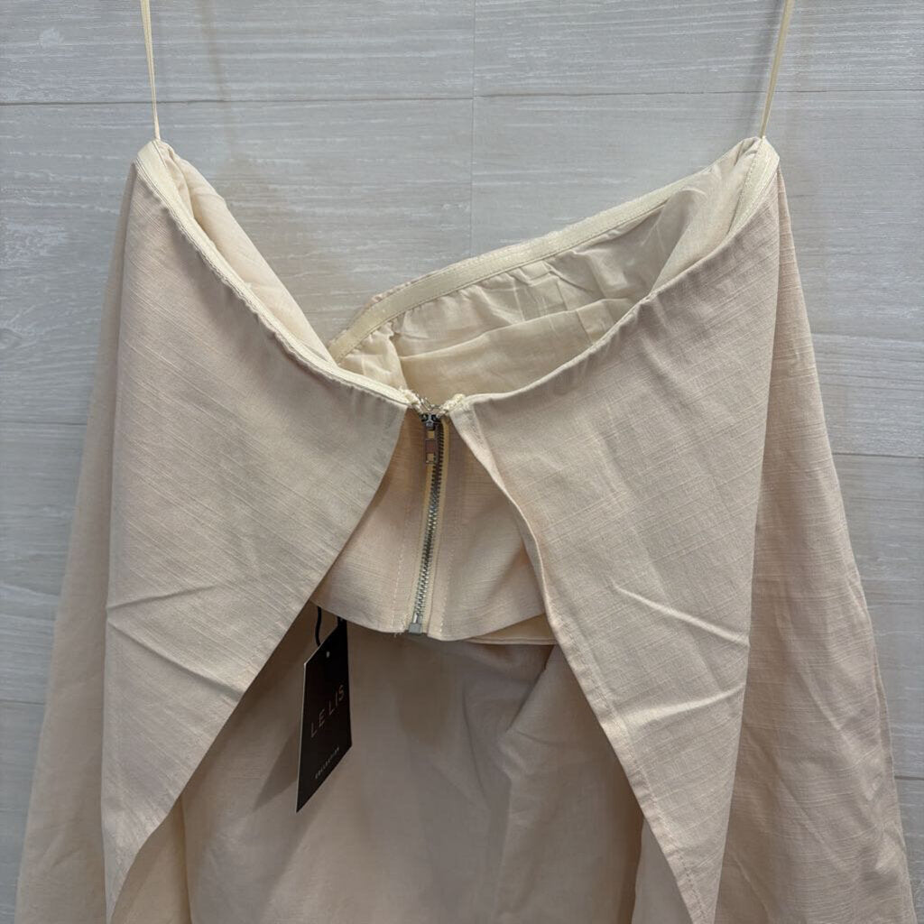 Le Lis Beige Strapless Top Medium